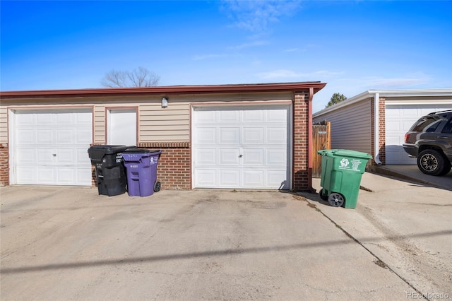 view of garage