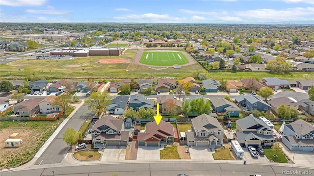 birds eye view of property featuring a residential view