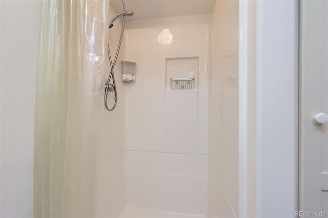 8644 S Brentwood St, Littleton, CO 80128 - bathroom view of a shower with curtain