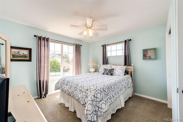22685 E Calhoun Pl, Aurora, CO 80016 - bedroom with carpet, baseboards, and ceiling fan
