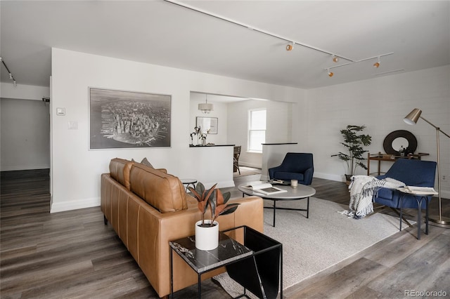 420 S Marion Pkwy Unit 203, Denver, CO 80209 - living area with track lighting and wood finished floors