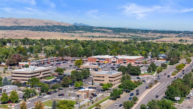 bird's eye view with a mountain view