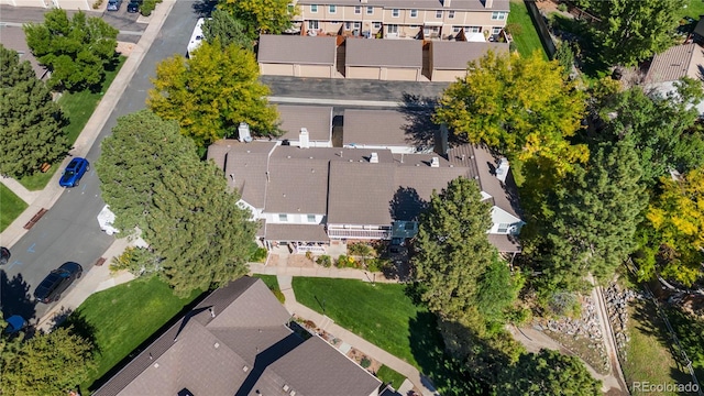 aerial view with a residential view