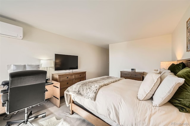 bedroom featuring an AC wall unit