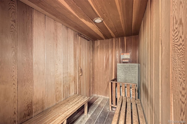 view of sauna