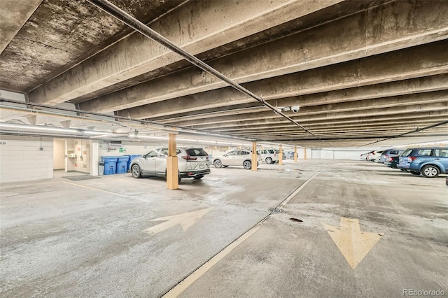 view of garage