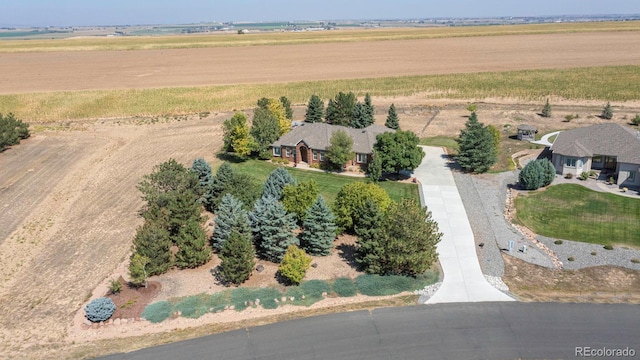 bird's eye view with a rural view