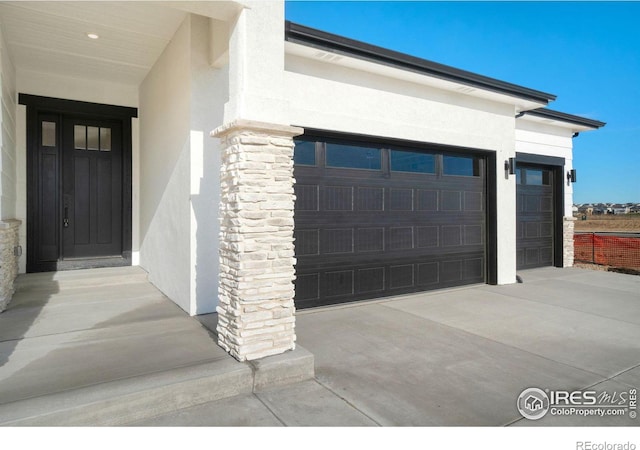 view of garage