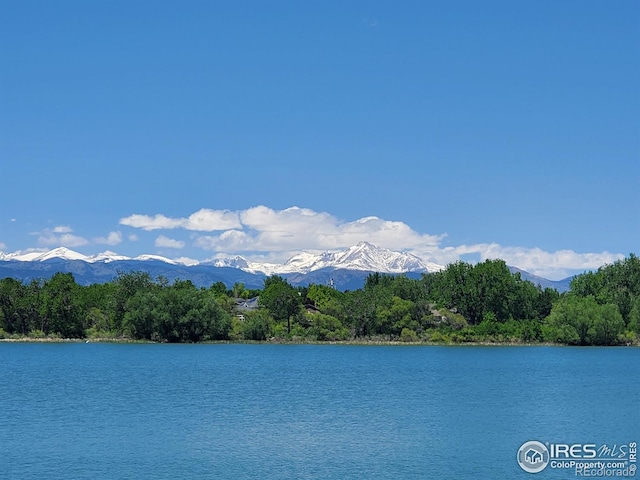 view of water feature with a mountain view