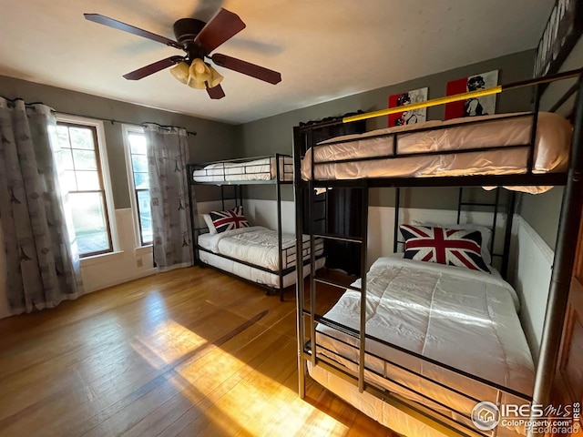 bedroom with light wood-type flooring