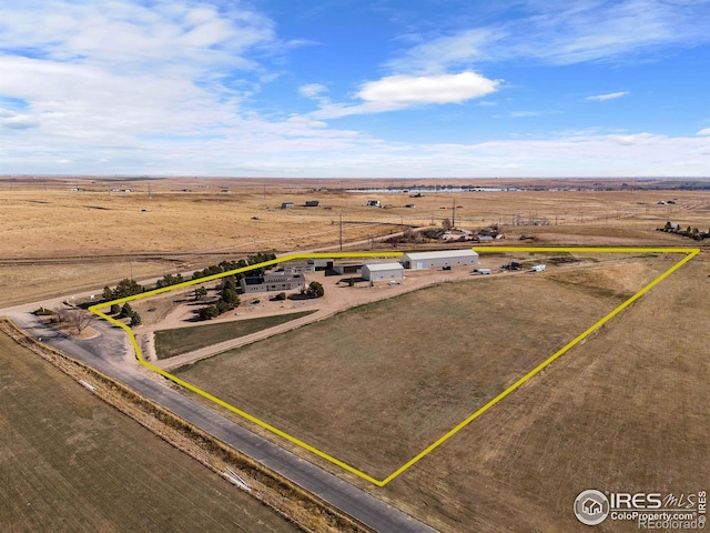 aerial view featuring a rural view