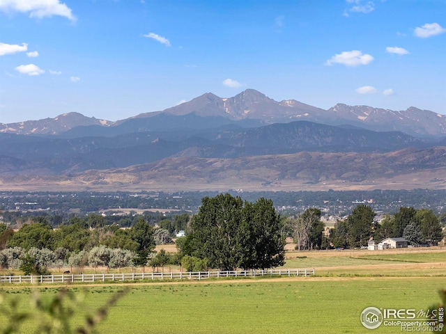 view of mountain feature featuring a rural view