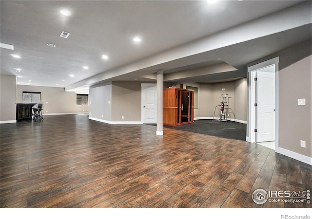 interior space featuring dark hardwood / wood-style floors