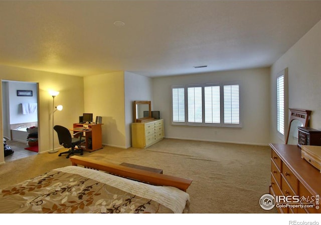 bedroom with carpet