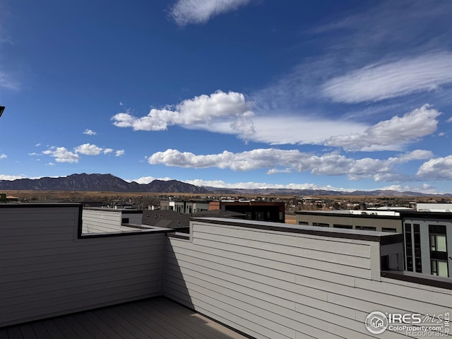 deck featuring a mountain view