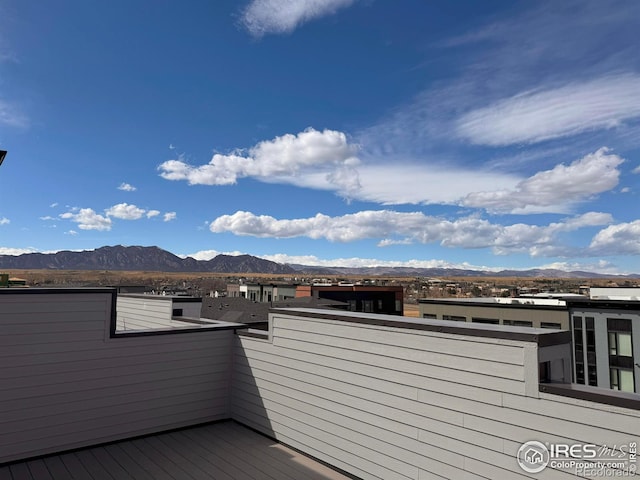 exterior space featuring a mountain view