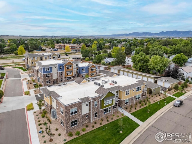 bird's eye view featuring a mountain view