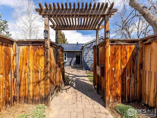 view of patio / terrace with a pergola