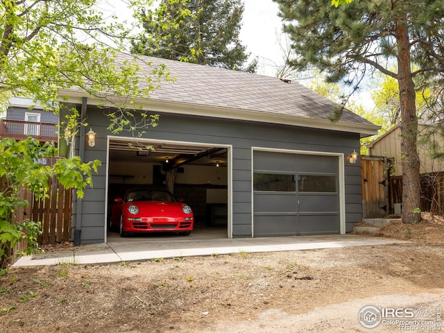 view of garage