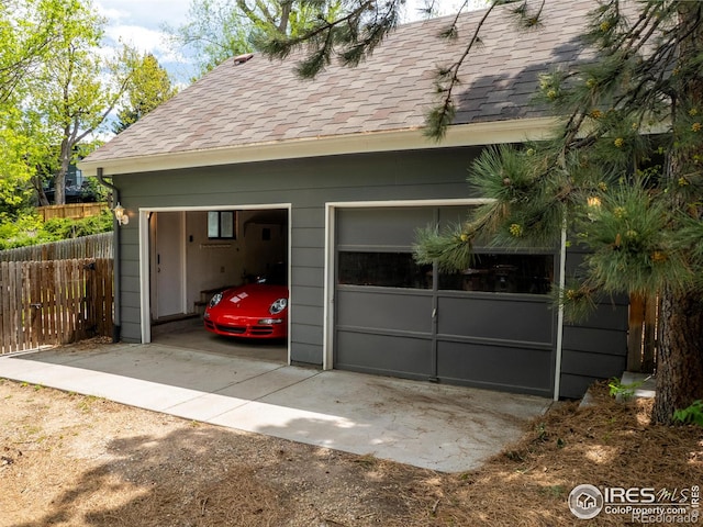 view of garage