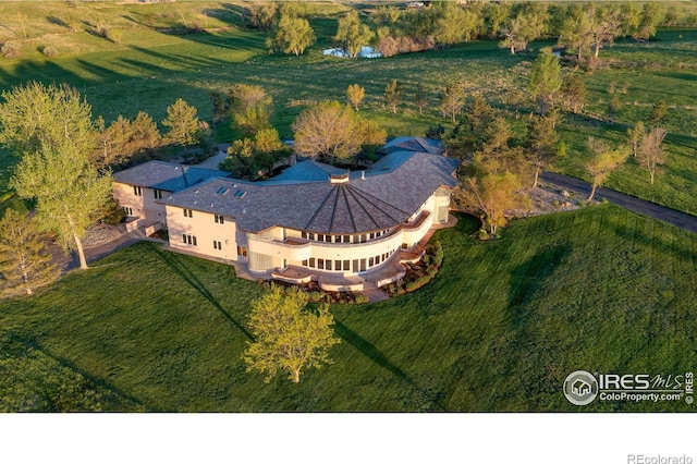 bird's eye view with a rural view