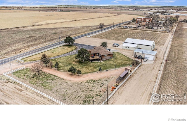 aerial view with a rural view