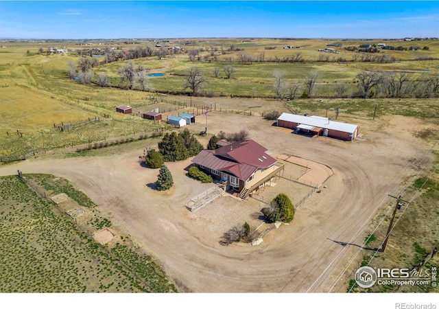 drone / aerial view featuring a rural view