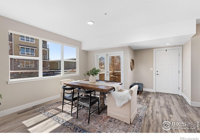 dining area featuring light hardwood / wood-style floors