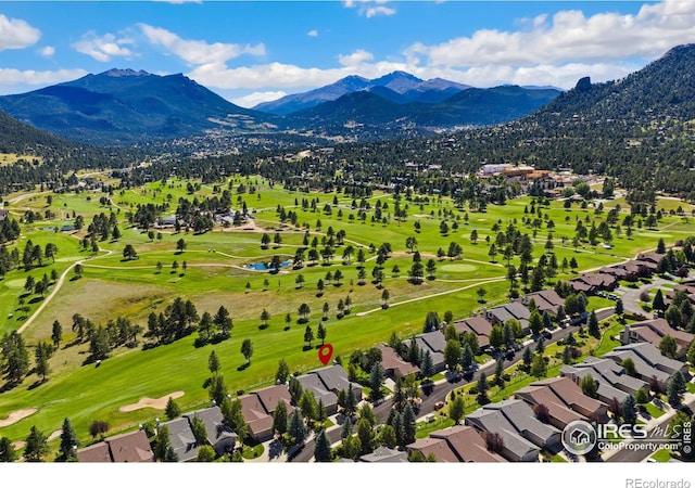 aerial view featuring a mountain view