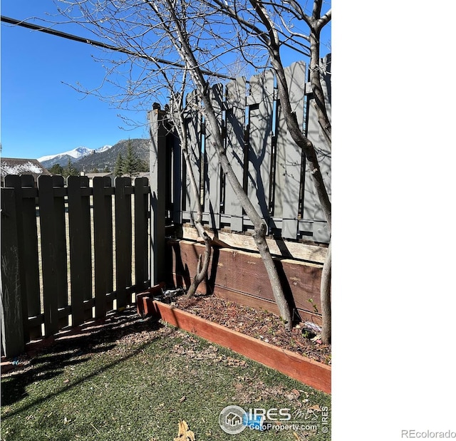 view of yard with a mountain view