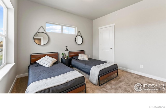 bedroom with carpet floors