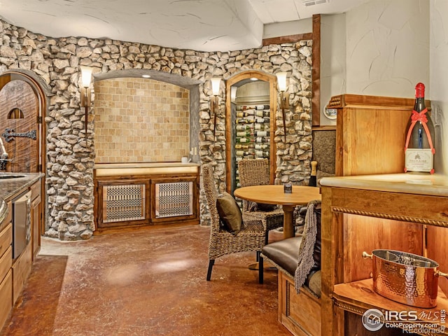 view of wine room