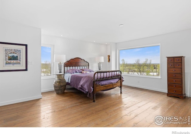 bedroom featuring light hardwood / wood-style flooring