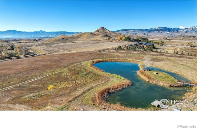 aerial view with a mountain view