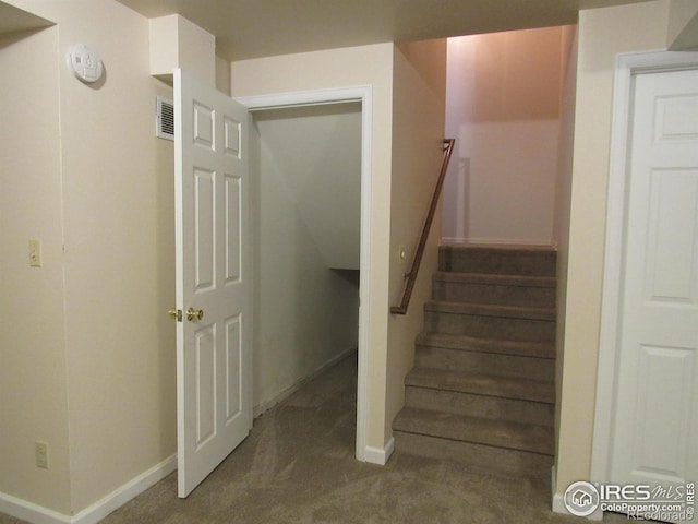 stairs with dark carpet