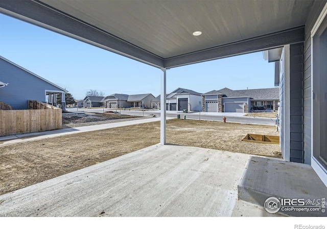 view of patio featuring a residential view