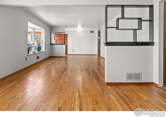 unfurnished living room featuring hardwood / wood-style flooring