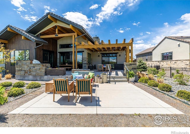 view of patio with an outdoor hangout area