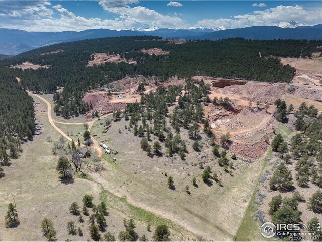 aerial view featuring a mountain view