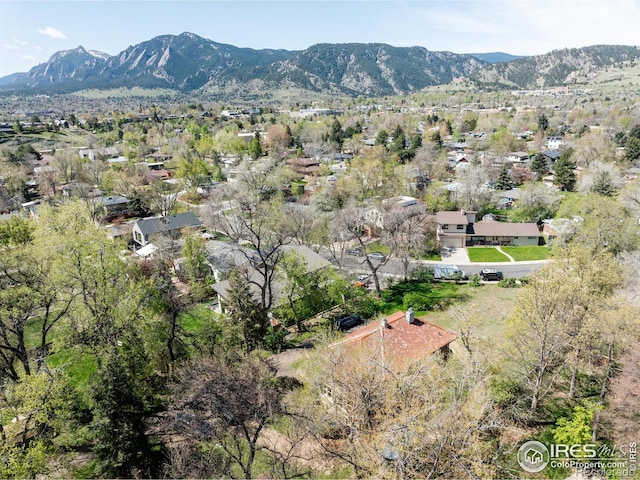 drone / aerial view with a mountain view