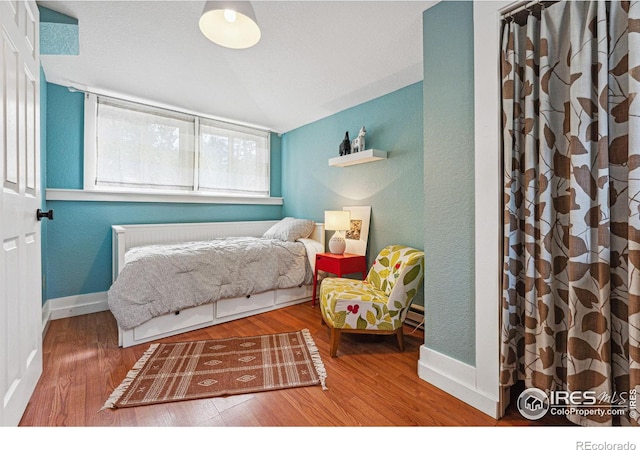 bedroom featuring hardwood / wood-style flooring