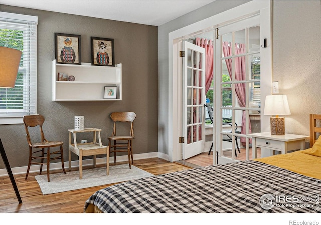 bedroom featuring light hardwood / wood-style floors