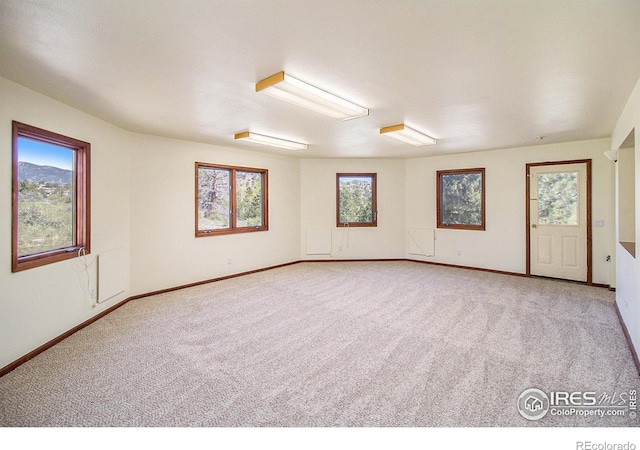 carpeted spare room featuring plenty of natural light