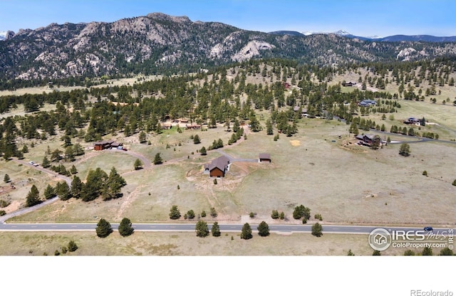 aerial view with a mountain view