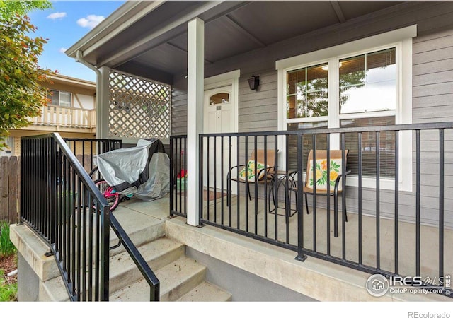 exterior space with covered porch