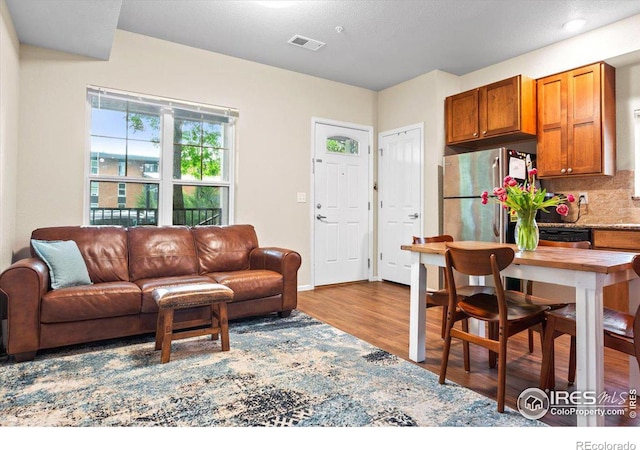 living room featuring hardwood / wood-style floors