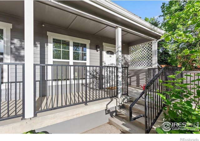 exterior space with a porch