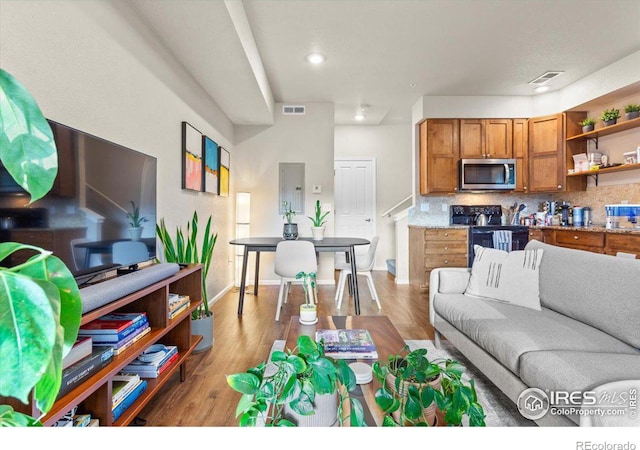 living room featuring hardwood / wood-style floors