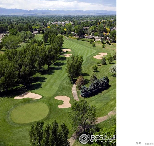 drone / aerial view with a mountain view