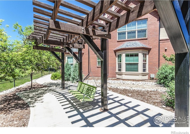 view of patio with a pergola